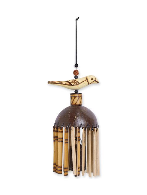 exclusivelane wooden handmade bird wind chime with kutchh bell - 13846454 - Very Small Image - 1