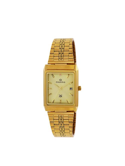 maxima gold dial analog watch for men - 44070cmgy - 13847055 - Very Small Image - 1