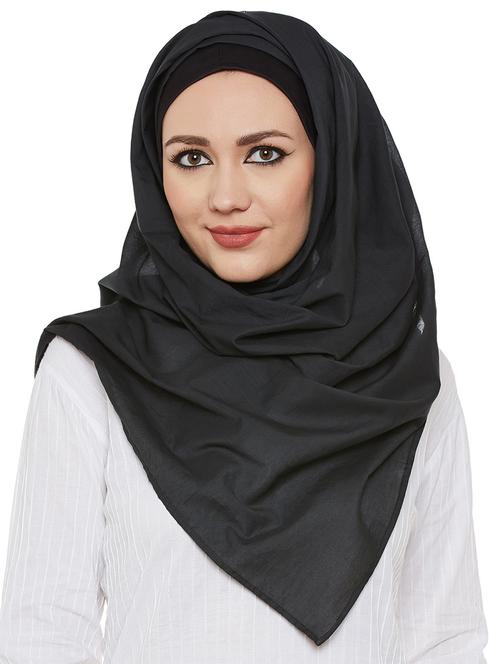 momin libas printed black cotton scarf - 13847553 - Very Small Image - 1