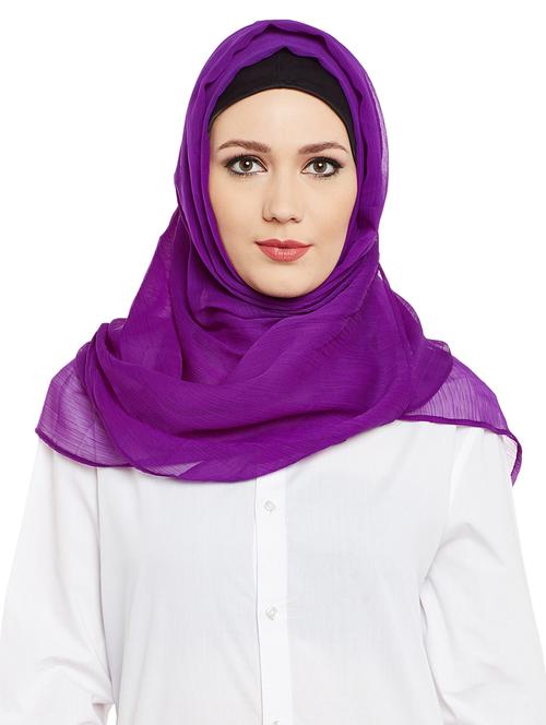 momin libas purple cotton scarf - 13847569 - Very Small Image - 1