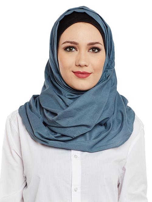 momin  libas blue cotton scarf - 13847570 - Very Small Image - 1