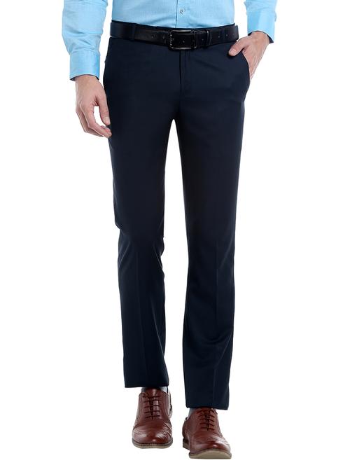 navy blue polyester formal trouser - 13848583 - Very Small Image - 1