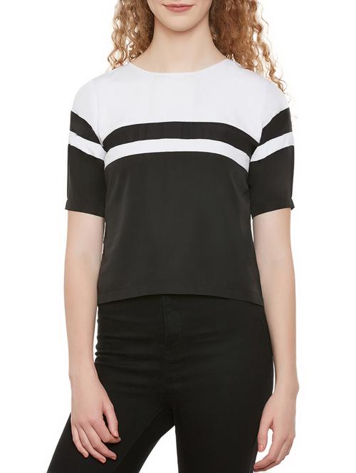 black crepe crop top - 13849009 - Very Small Image - 1