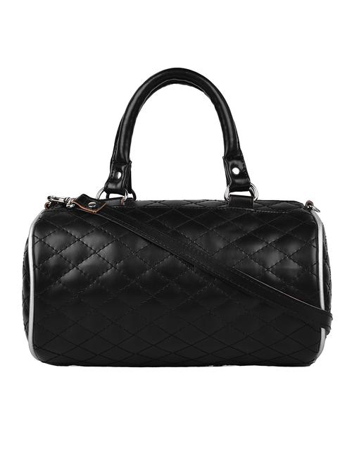 black leatherette duffel handbag - 13849420 - Very Small Image - 1