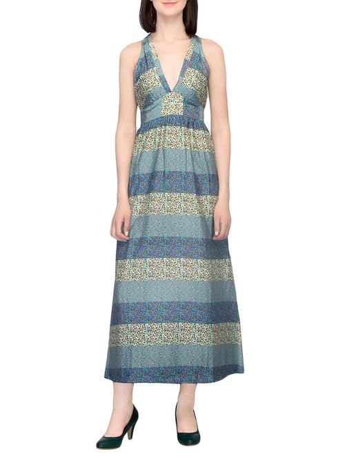 green printed empire line dress - 13849518 - Very Small Image - 1