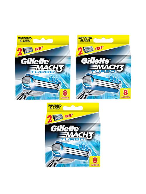 gillette mach 3 turbo - 8 cartridges pack set of 3 - 13852297 - Very Small Image - 1