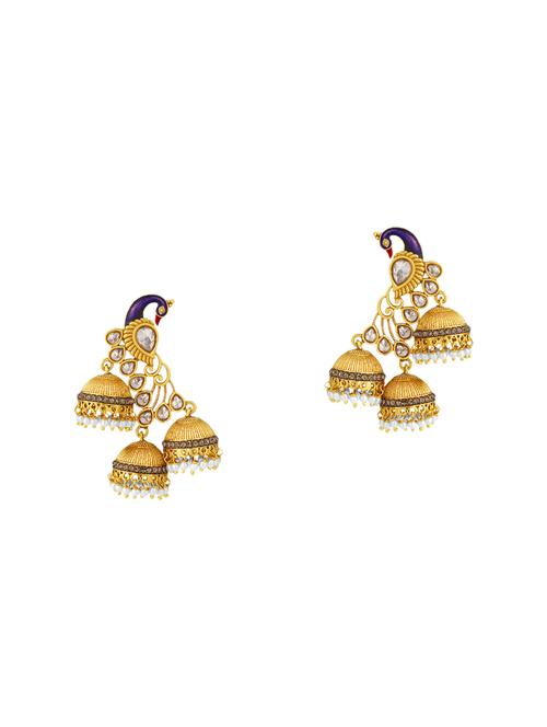 multi colored brass chandelier earrings - 13854894 - Very Small Image - 1