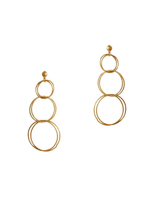 gold metal drop earring - 13854906 - Very Small Image - 1