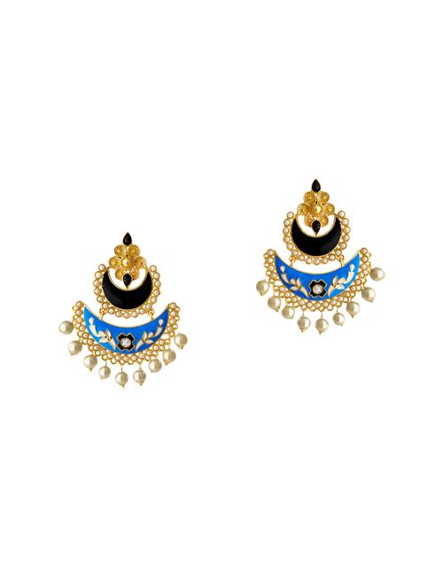 multi colored metal meenakari earrings - 13854919 - Very Small Image - 1
