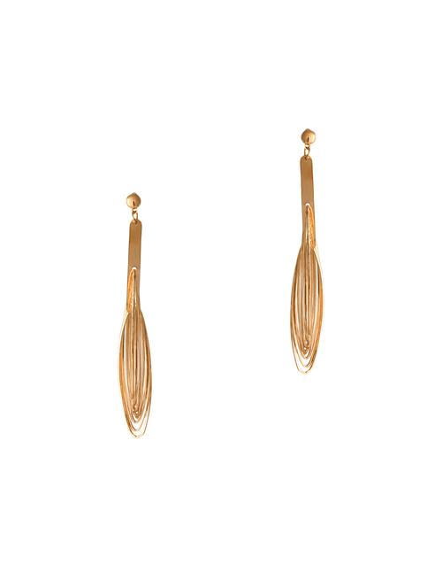 gold metal chandelier earrings - 13854924 - Very Small Image - 1