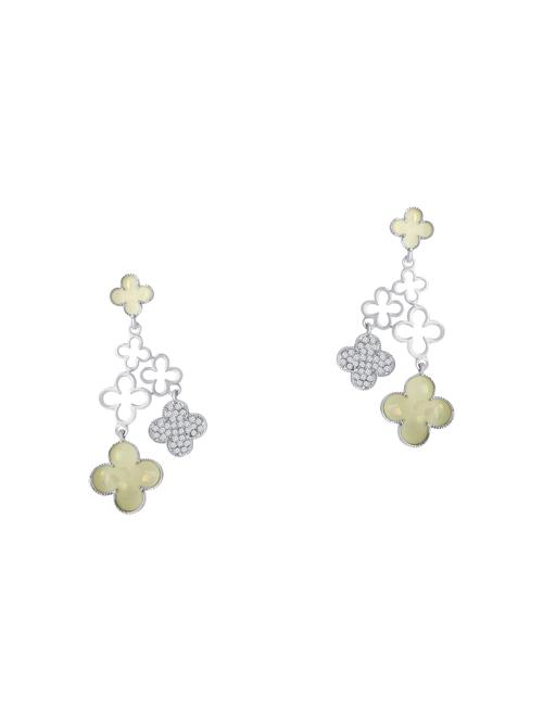 yellow metal drop earrings - 13855061 - Very Small Image - 1