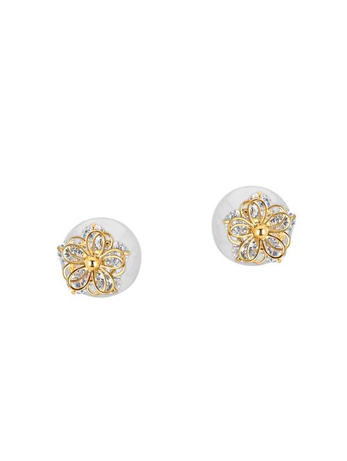 white metal studs earrings - 13855077 - Very Small Image - 1