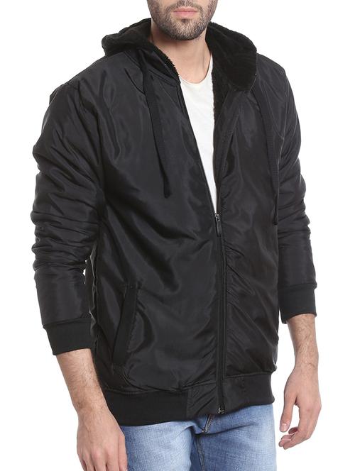 black solid casual jacket - 13855331 - Very Small Image - 1