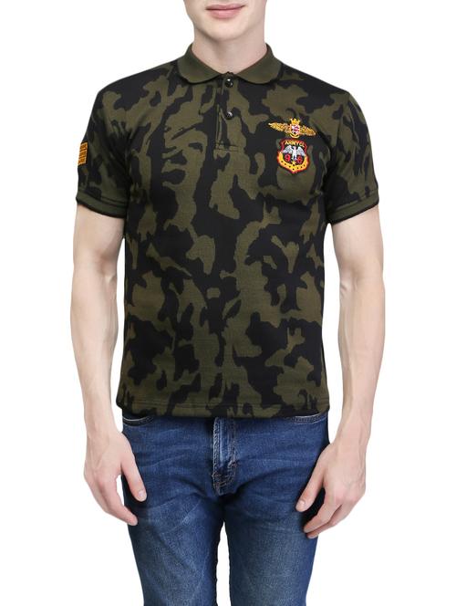 olive green cotton  t-shirt - 13857521 - Very Small Image - 1