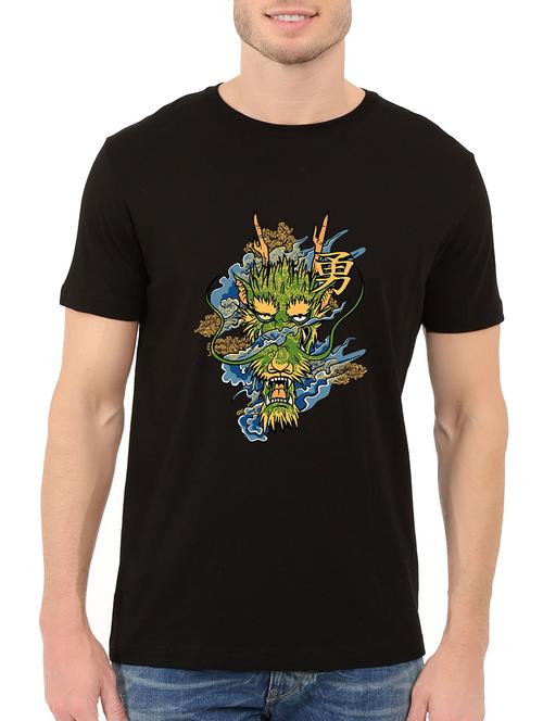 black cotton printed t-shirt - 13858174 - Very Small Image - 1