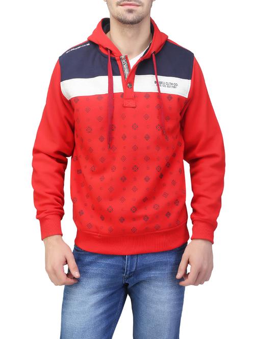 red cotton printed sweatshirt - 13858216 - Very Small Image - 1