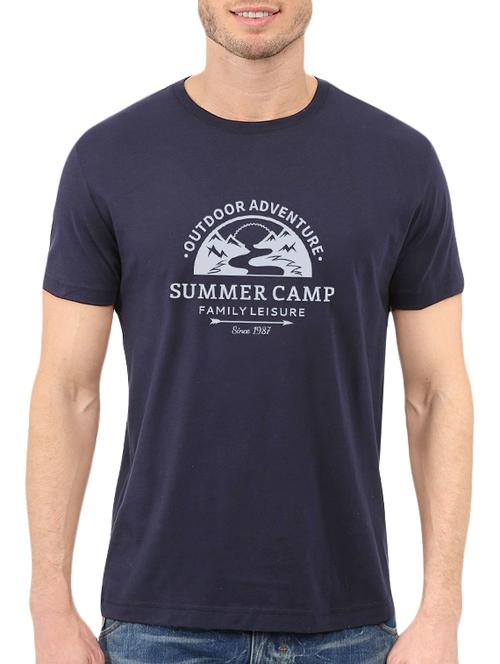 navy blue cotton t-shirt - 13859642 - Very Small Image - 1