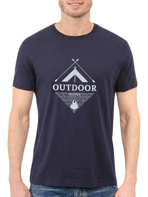 navy blue cotton t-shirt - 13859644 - Very Small Image - 1