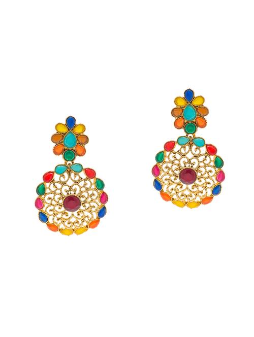 multi colored copper drop(set of 2) earrings - 13859710 - Very Small Image - 1