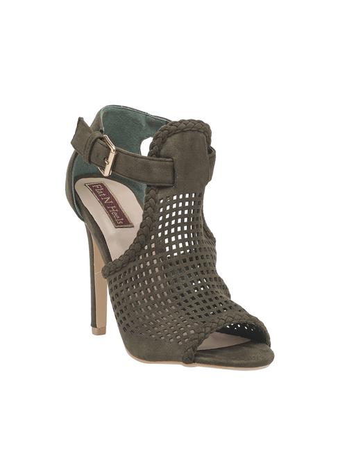 green faux leather ankle strap sandals - 13859918 - Very Small Image - 1