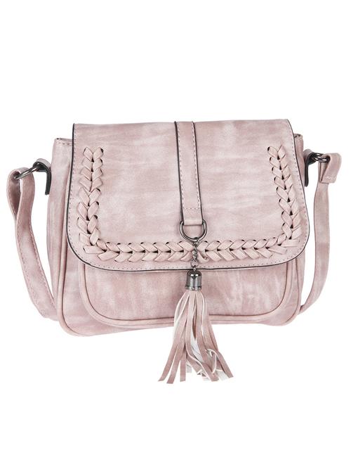pink leatherette  regular sling bag - 13860798 - Very Small Image - 1