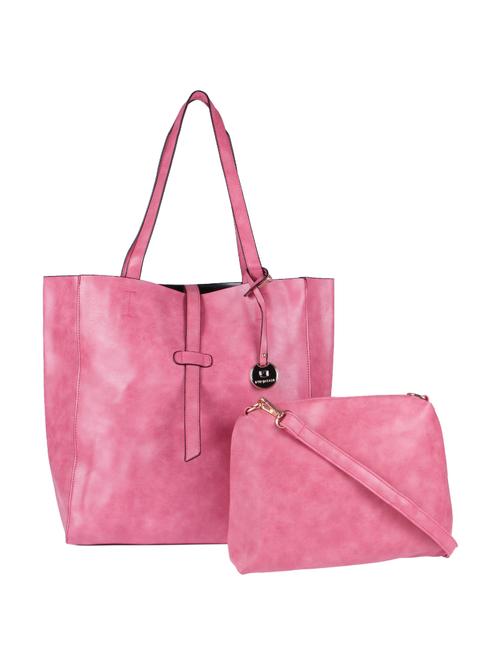 pink leatherette  regular tote - 13860846 - Very Small Image - 1