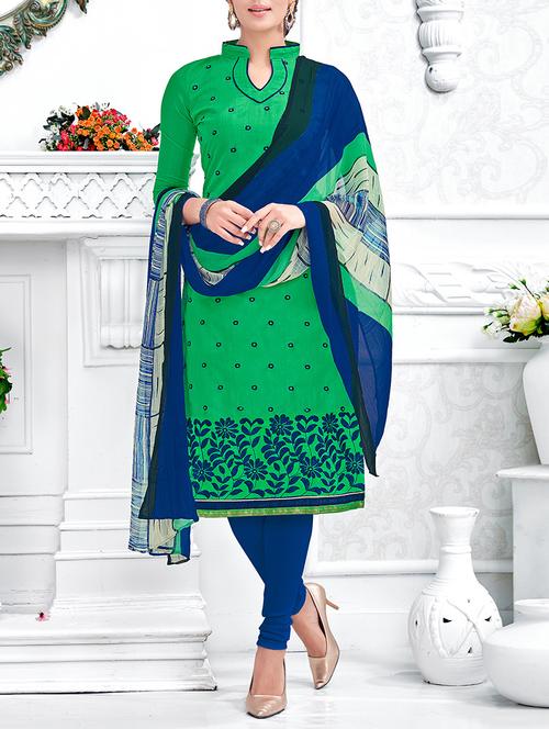 embroidered unstitched churidaar suit - 13861002 - Very Small Image - 1