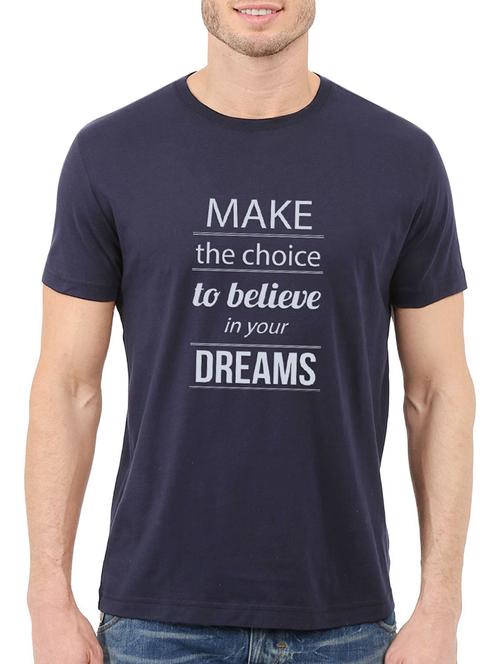 navy blue cotton t-shirt - 13861030 - Very Small Image - 1
