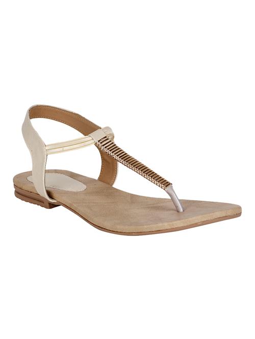 beige faux leather back strap sandals - 13862516 - Very Small Image - 1