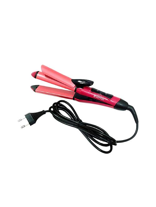 nova 2 in 1 hair beauty set curler and straightener (pink-nhc-2009) - 13864626 - Very Small Image - 1