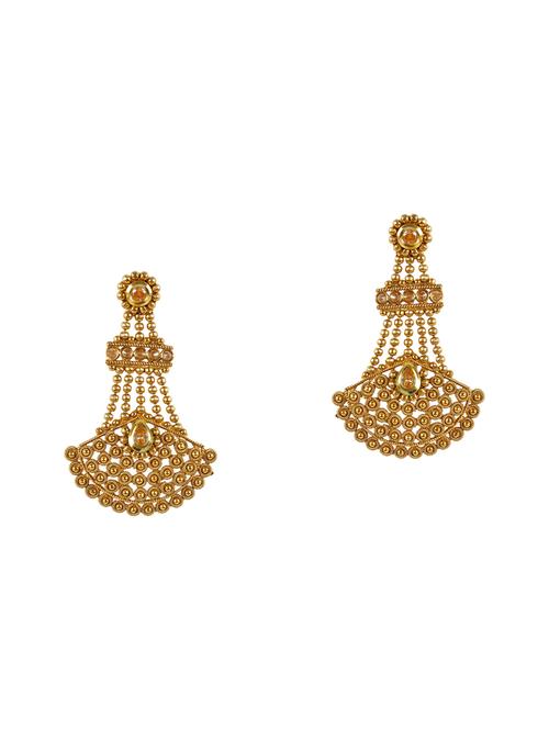 gold metal drop earrings - 13869972 - Very Small Image - 1