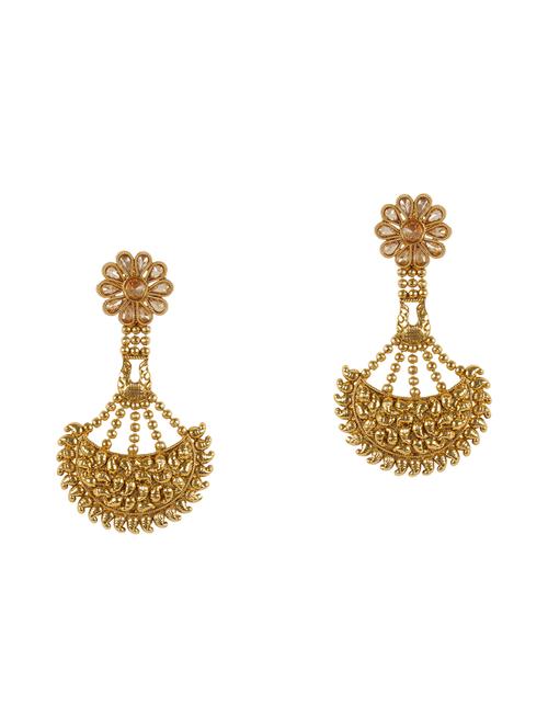 gold metal drop earrings - 13869973 - Very Small Image - 1