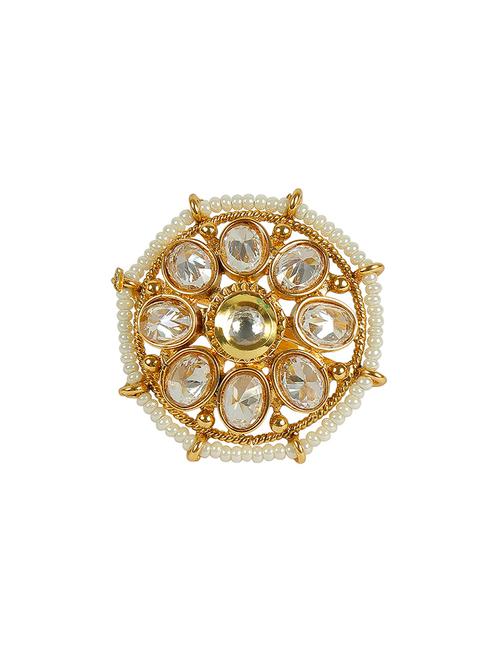 gold tone stone ring - 13870136 - Very Small Image - 1