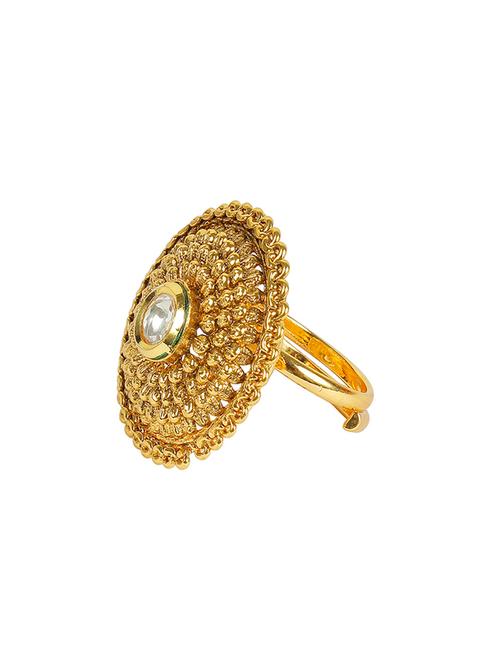 gold tone stone ring - 13870140 - Very Small Image - 1