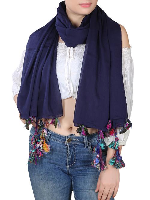 blue cotton scarf - 13873396 - Very Small Image - 1