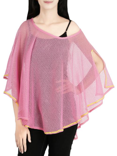 pink poly knit summer poncho - 13873576 - Very Small Image - 1