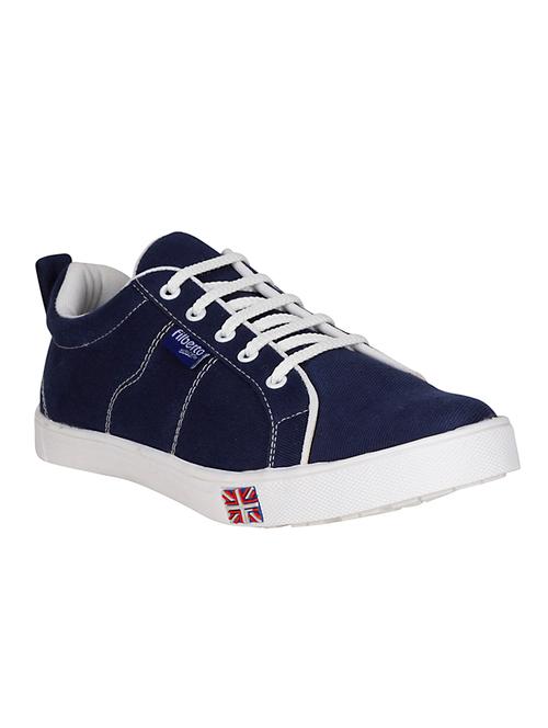 navy canvas lace up sneaker - 13875551 - Very Small Image - 1