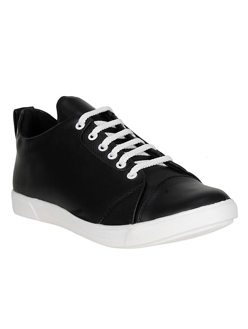 black leatherette lace up sneaker - 13875577 - Very Small Image - 1