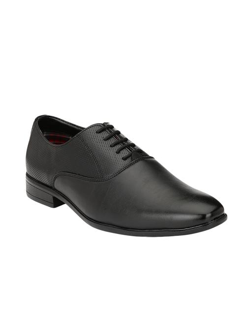 black leatherette lace-up oxford - 13877152 - Very Small Image - 1