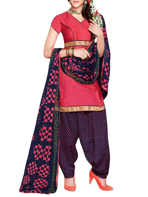 Pink Dress Material - 13877609 - Very Small Image - 1