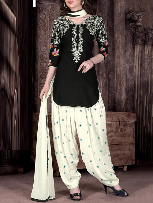 black patiyala dress material - 13878170 - Very Small Image - 1