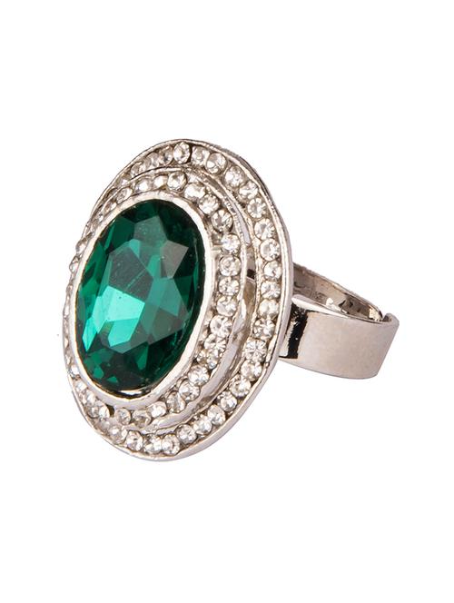 Diva Walk green stone alloy ring - 13878375 - Very Small Image - 1