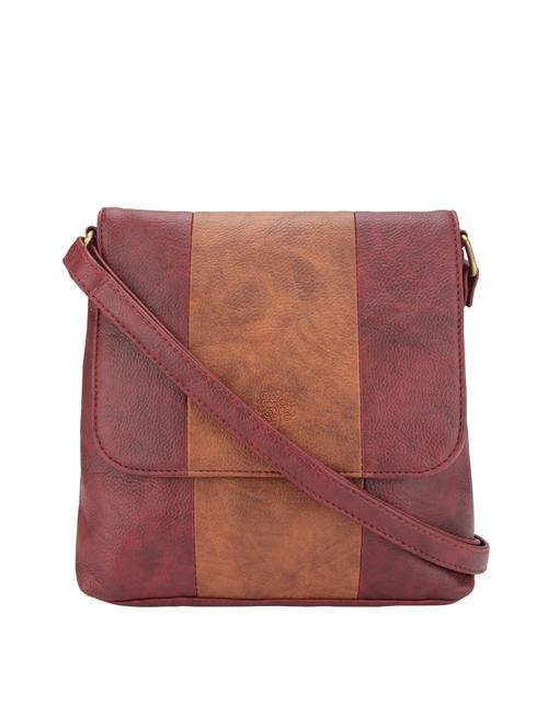 maroon leatherette sling bag - 13879586 - Very Small Image - 1