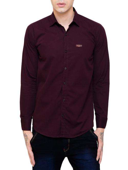 purple cotton casual shirt - 13880667 - Very Small Image - 1