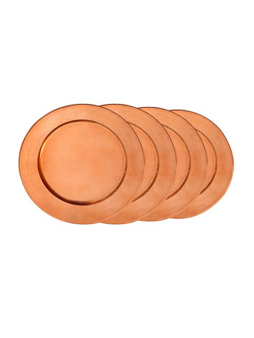 asiacraft metal copper finish 14" set of 4 charger plate - 13881527 - Very Small Image - 1