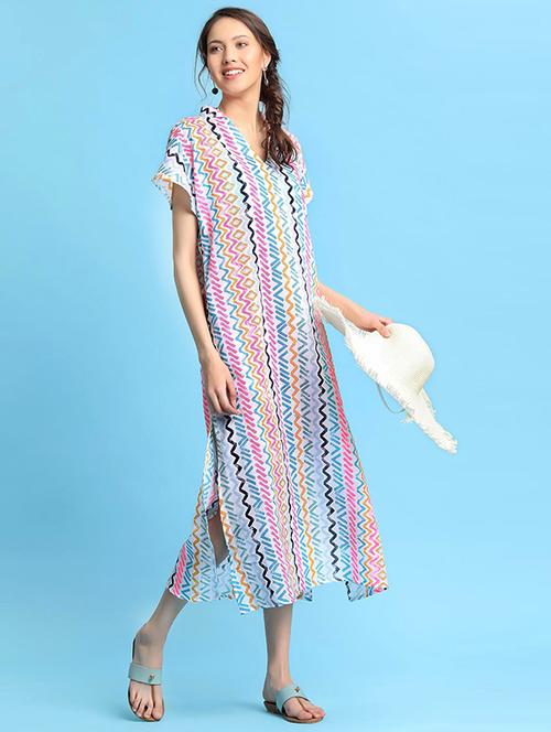 vajor multi colored cotton coverup - 13882226 - Very Small Image - 1