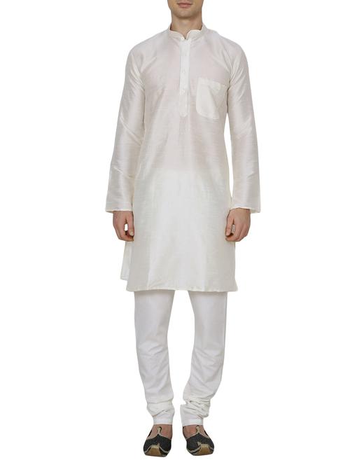 beige silk blend ethnic wear set - 13882645 - Very Small Image - 1