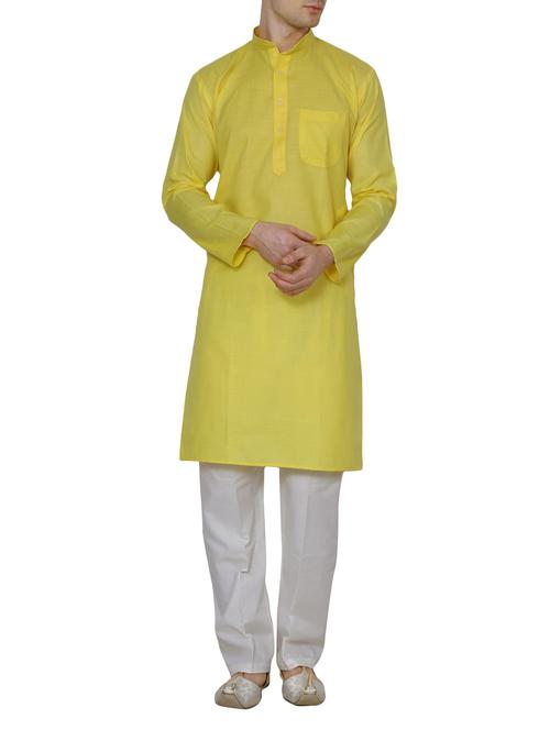 yellow cotton ethnic wear set - 13882707 - Very Small Image - 1