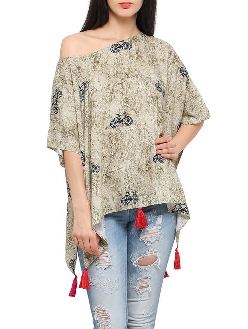 beige viscose asymmetric top - 13885462 - Very Small Image - 1