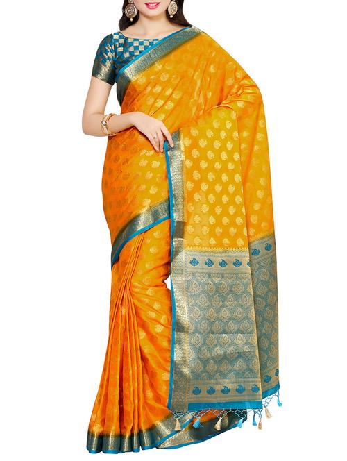 women's banarasi saree - 13885587 - Very Small Image - 1